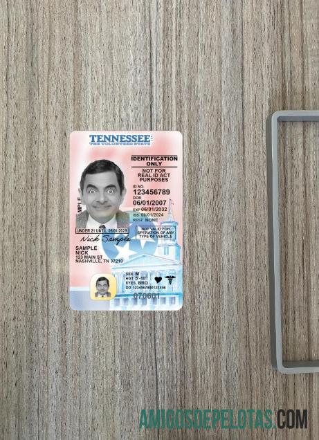 EUA Tennessee Carta de Condução Menores de 21 2024 Presente fotolook frente exemplo real